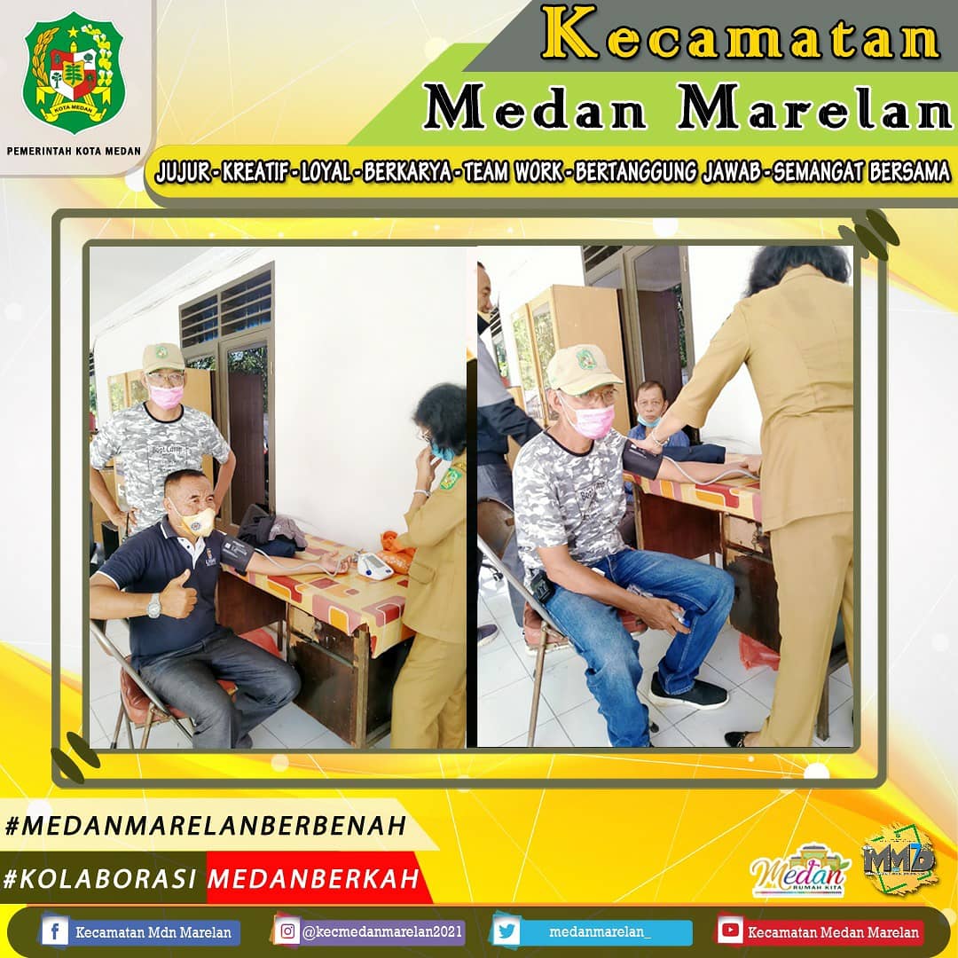 Hari Kedua Program Vaksinasi Lansia dan Pelayanan Publik di Kecamatan Medan Marelan 